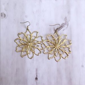 Gold flower earrings